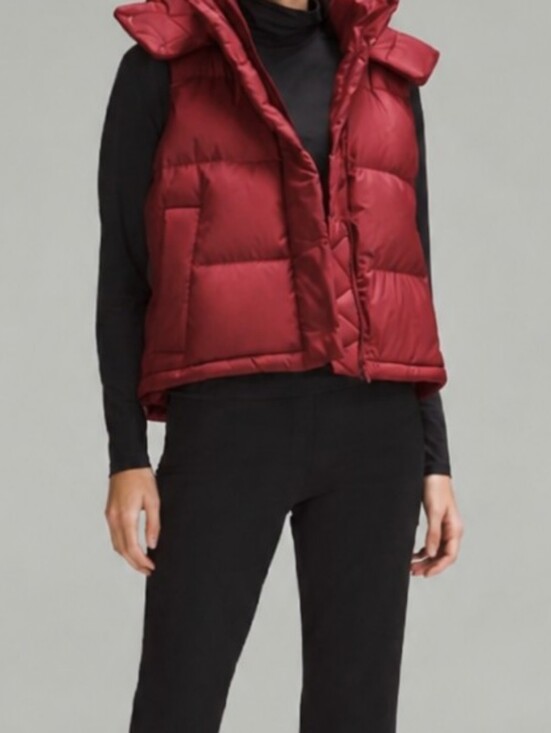 lululemon athletica Jackets & Blazers - lululemon athletica RED Quilted Puffer Vest with Hood